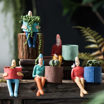 

ABSTRACT CARTOON CHARACTER CERAMIC VASE FLOWER POT PLANT SUCCULENT POTTED FIGURINES CRAFTS HOME LIVINGROOM FURNISHING DECORATION
