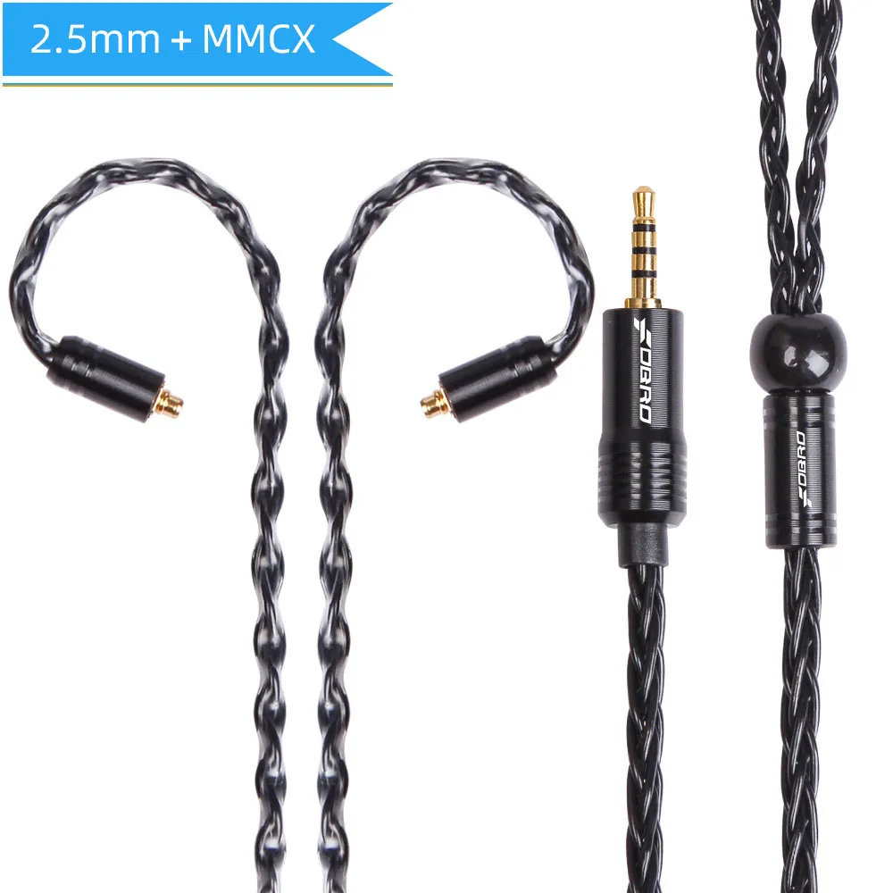 2.5mm MMCX Black FDBRO 8 ядерный мини посеребренные компакт-дисков кабель IE80 MMCX 2Pin A2DC IM 2,5/3,5/4,4 мм балансный кабель для SE315 SE425 SE535 SE846 UE900 H3 - Цвет: 2.5mm MMCX Black