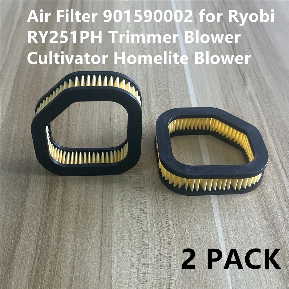 2pcs Air Filter 901590002 For Ryobi Ry251ph Ry254bc Trimmer Bm254bv