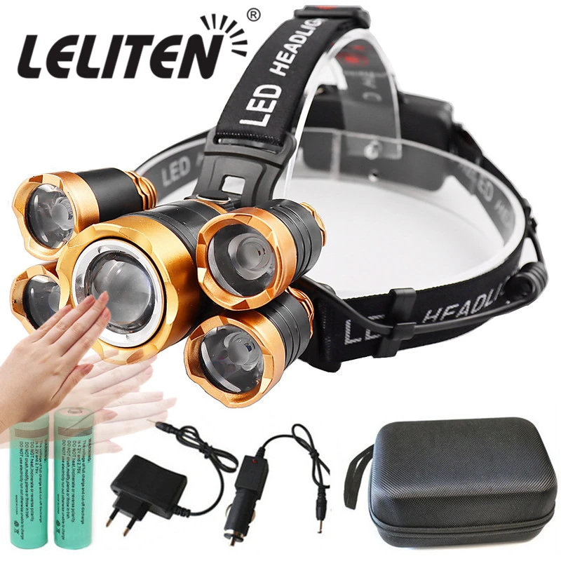 Head Torches Sporting Goods Zoom Headlamp T6 Led Headlight Torch Fishing Rechargeable Headlamp Head Lamp New
