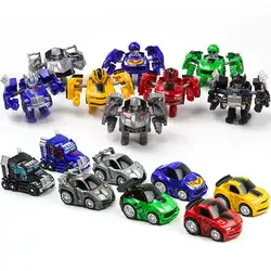 Прекрасный Q Версия Мини Деформация Съемный автомобиль робот игрушка подарок для детей Дети