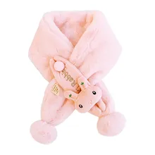 Fashion Scarf Children Girl Boy Plush Shawl Wool Insulation Windbreak Scarf Lovely Cute Fur Soft Scarves шарф женский#15