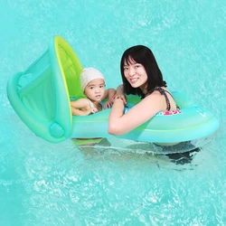 Siège de natation gonflable pour parents et bébés, auvent flottant, accessoire de piscine et de plage 