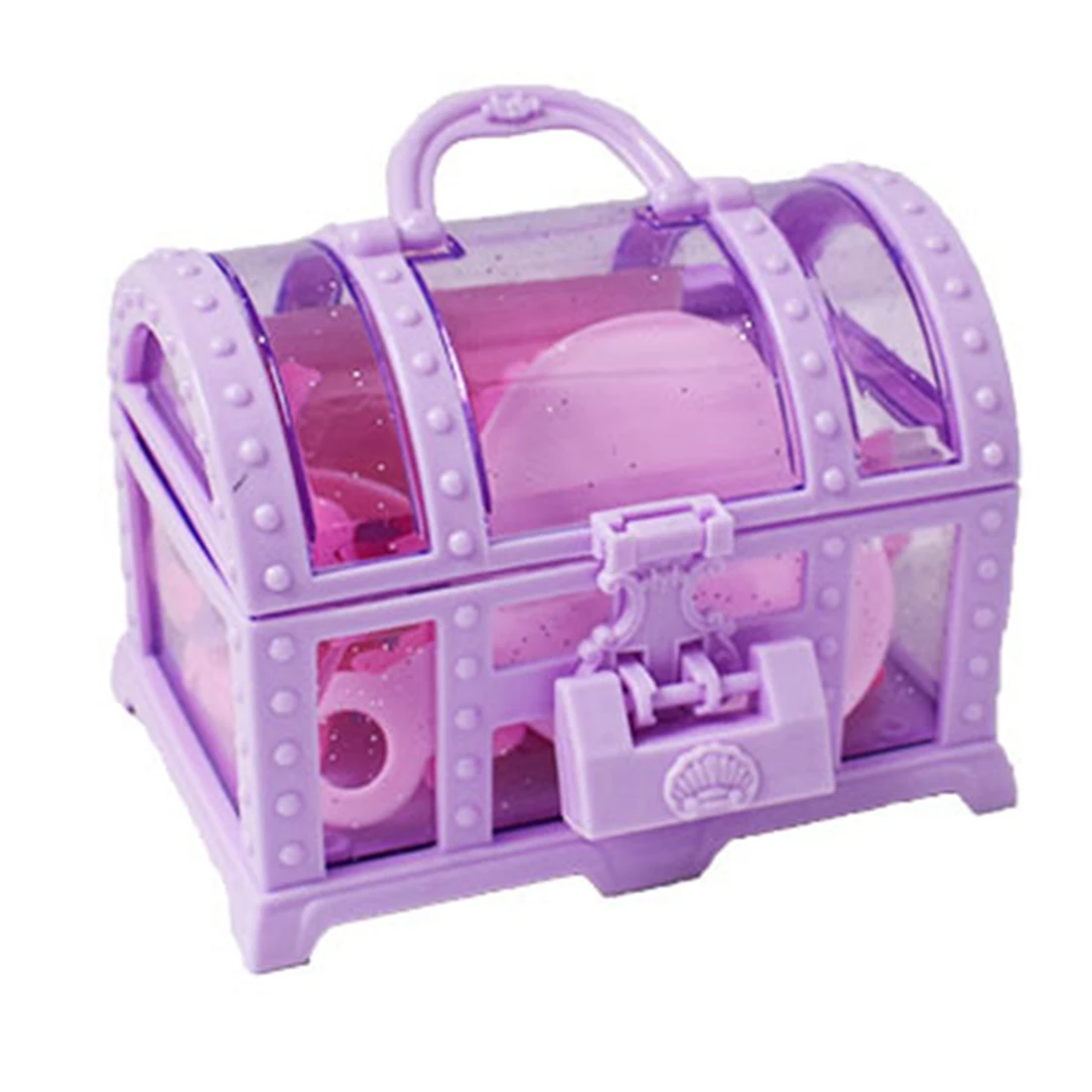 

8pcs Children Dress Up Playset Hair Band Transparent Jewelry Box Role Play Classic Toys Pretend Toy Christmas Gift For Children