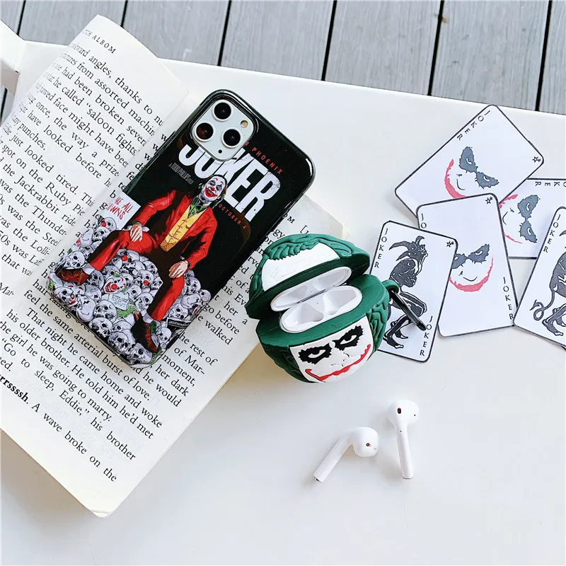 Роскошный модный Мягкий силиконовый чехол с изображением Джокера для Apple Airpods, чехол для Airpods 1/2, чехол, беспроводной Bluetooth, чехол для наушников