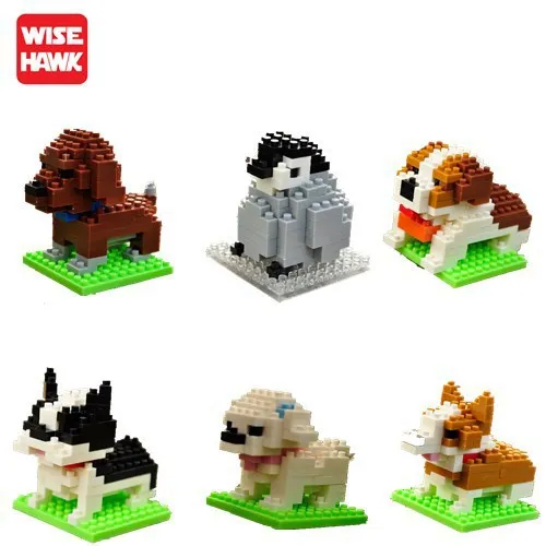 

Wisehawk diamond mini building blocks toy bag building blocks A1-B26 dog cat bird animal series for children gifts