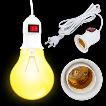 

Durable E27 Light Holder Lamp Holder with Switch Modern Cable Cord Plug Decoration Universal 230CM White Home Bulb Holder