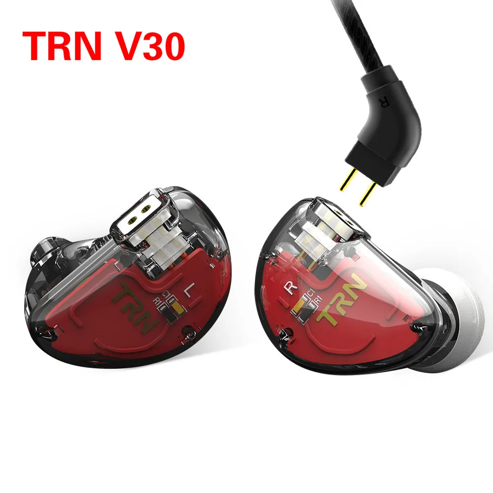 TRN V30 2BA+1DD Hybrid In Ear Earphone DJ IEM Monito Sport 3 Drive Earplug Headset 2Pin Detachable Trn HIFI | Электроника