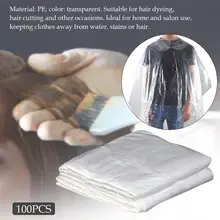 100pcs/set Transparent Disposable Hair Cutting Capes Salon Hairdressing Cloth Hairdressing Cape Barber Hairdresser Apron Wrap