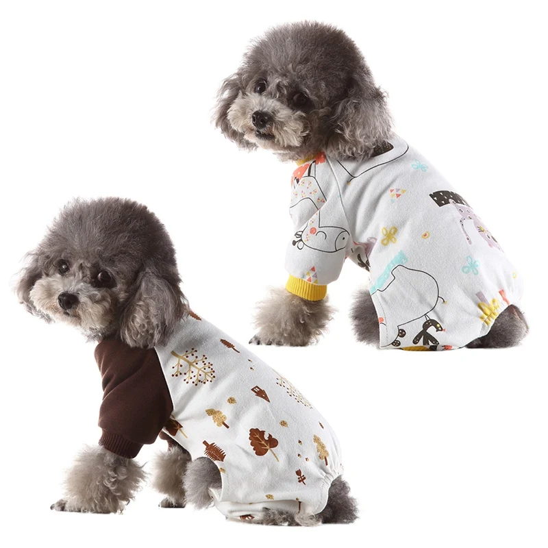 Пижама в полоску для собак, спортивный костюм, одежда для домашних животных, весенне-осенняя одежда для отдыха, хлопковая красная одежда для питомца