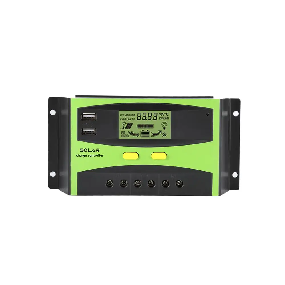 

20A/30A/40A/60A 2V/24V Intelligent Identification Solar Charge Controller Solar Charging Light Regulator Dual USB Port Display