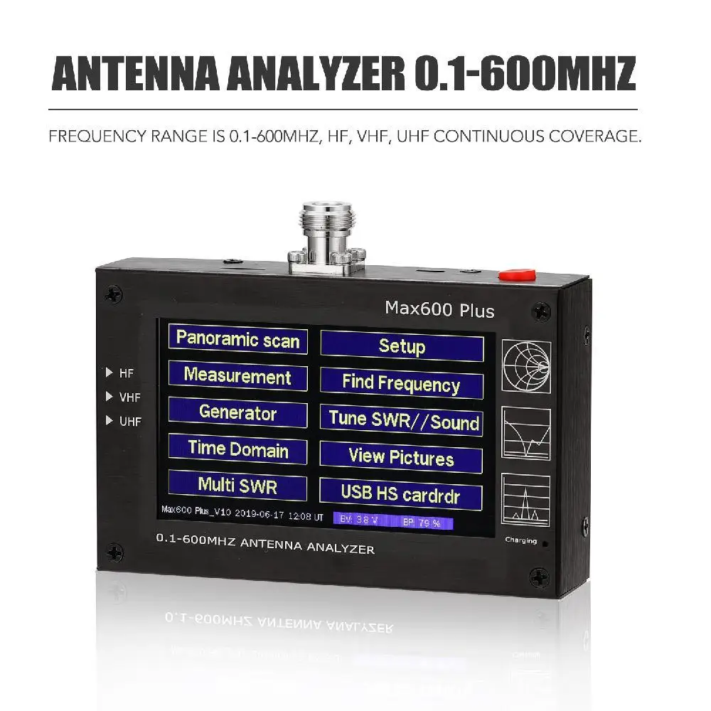 Профессиональный анализатор HF VHF UHF антенны Litake Max600 Plus 0 1-600 МГц с сенсорным