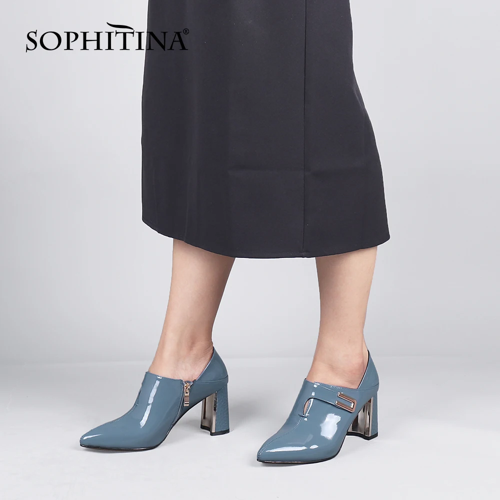 SOPHITINA/модные туфли лодочки Женские Дизайнерские офисные ручной работы на толстом