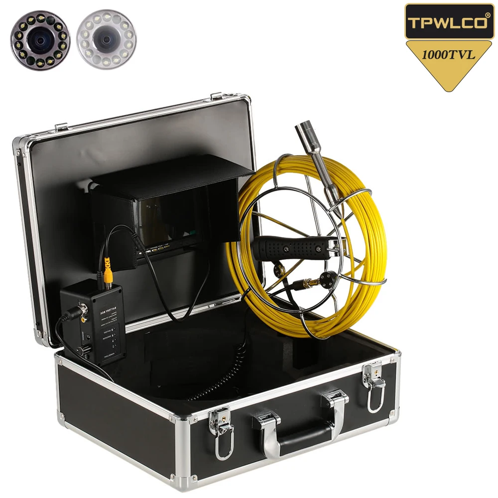 

7inch LCD Sewer Drain Video Endoscope Inspection System 8GB SD Card With DVR 23mm 20m Cable Waterproof Pipe Industrial Camera