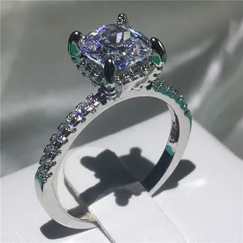 

Sparkling Promise ring Real 925 Sterling silver Cubic Zirconia Enagement Wedding Band Rings for women men Finger Jewelry Gift