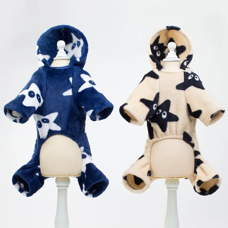 Christmas Dogs Flannel 4-legged Clothes Puppy Dog Hoodie Autumn And Winter Pets Costume Sweater Small And Medium Pet size S-XXL