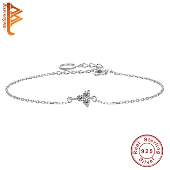

BELAWANG 2020 New Lotus Bracelet Genuine 925 Sterling Silver With Clear CZ For Women Trendy Party Dating Jewelry Gift