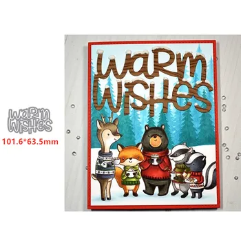 

metal cutting dies warm wishes words cut die mold Scrapbook cards making paper craft knife mould dies new 2019 diecuts