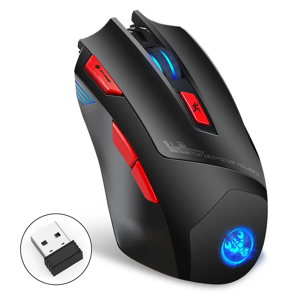 T88 светодиодный мышь с подсветкой регулируемый ноутбук компьютерные аксессуары беспроводной 7 клавиш 4800 dpi игровой 2,4G
