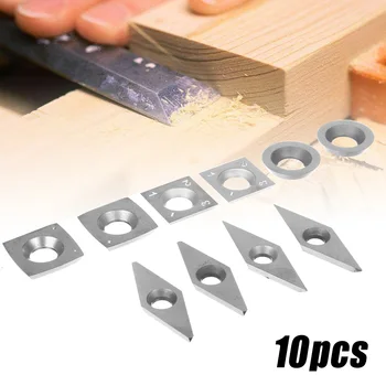 

10pcs Carbide Inserts Set Silver Diamond Cemented Cutter Bit Turning Tool