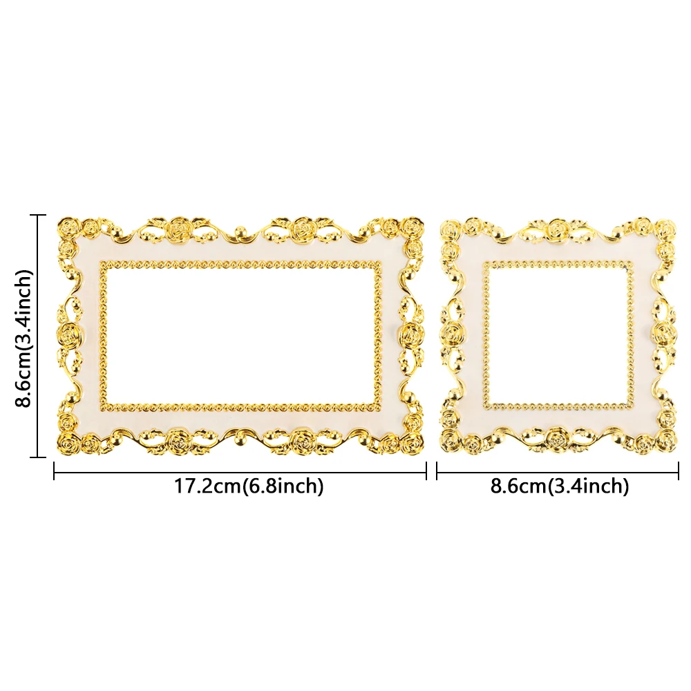 1Pc Rose Gold Silver Edge Light Switch Cover Resin Single Double Surround Socket Frame Wall Sticker Office Home Decor