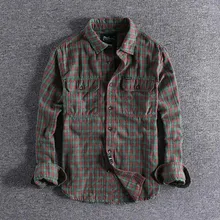 Новая Осенняя Клетчатая Мужская Повседневная рубашка с длинными рукавами, импортные товары, большие размеры, Высококачественная блузка для продажи L