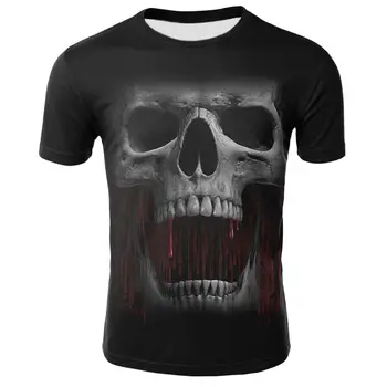 

2020 latest 3D printed T-shirt men's skull T-shirt short sleeve casual fashion high quality clothing T-shirt top print skull sho