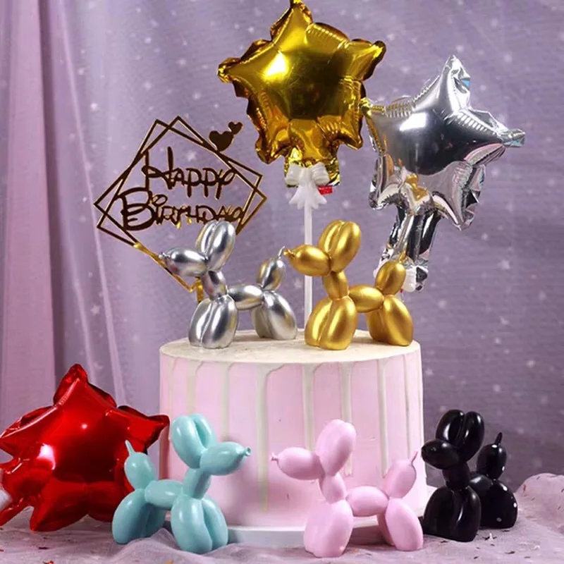 Смола воздушный шар собака украшение для торта ко дню рождения Макарон-цветная одежда для собак знаменитости выпечки DIY декоративные принадлежности