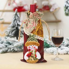 Крышка для бутылки с красным вином сумки украшения дома вечерние Санта-Клаус Снеговик Рождественская упаковка Рождество Счастливого Рождества украшения