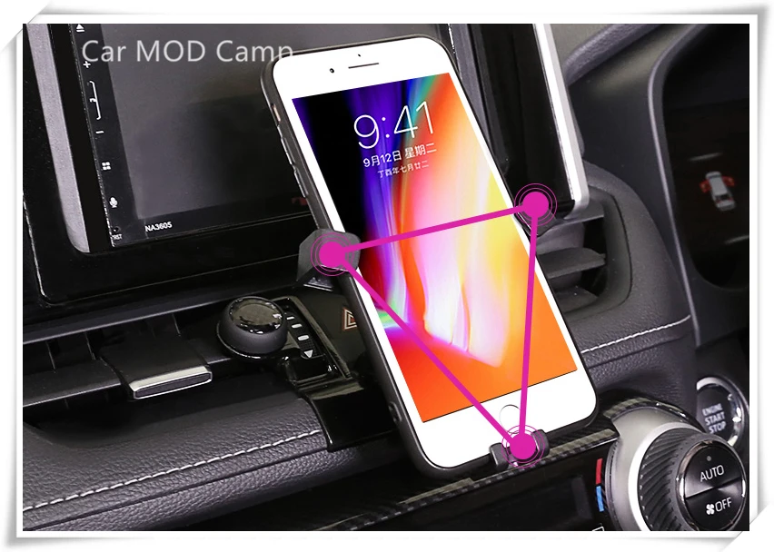 

For Toyota RAV4 2019 2020 Car Air Vent Mount Smart Phone Holder Stand Mobile Phone Stable Cradle