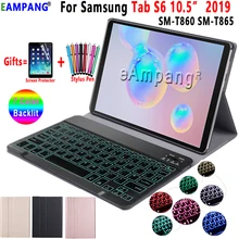 Чехол-клавиатура с подсветкой для samsung Galaxy Tab S6 10,5 чехол T860 T865 SM-T860 чехол Съемная Bluetooth клавиатура кожаный чехол