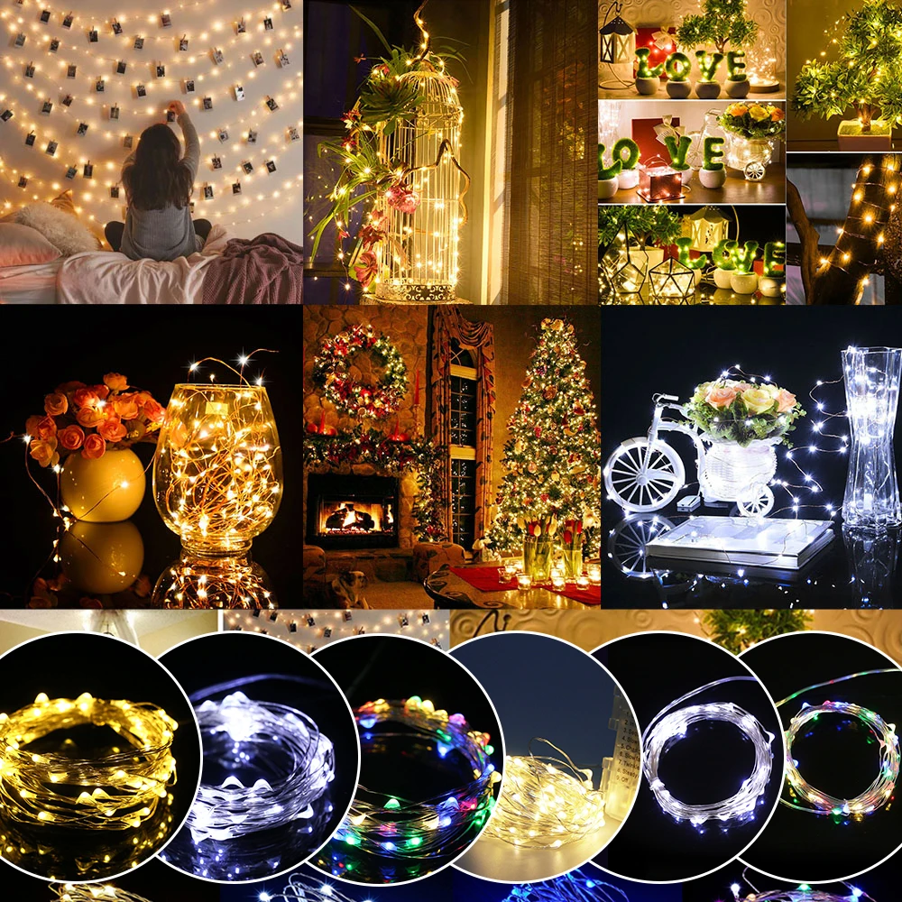 

IP65 Waterproof Remote Control LED Copper Wire String Light Fairy Lights Christmas Lights Holiday Home Decor LED String Lights