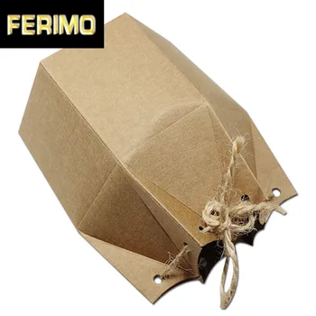 

4.5*9*11cm Gift Doypack Craft Paper Box With Rope 50Pcs/ Lot 1.77"x3.54"x4.33" Nut Snacks Stand Up Kraft Paper Event Package Box