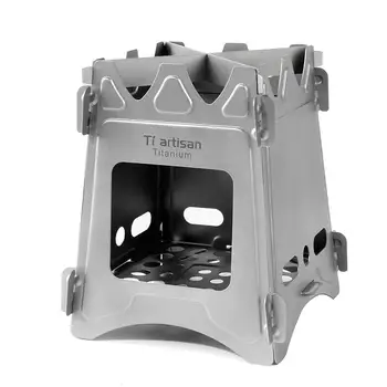 

Outdoor Split Camping Stove Solid Titanium Portable Windbreak for Outdoor Camping Picnic Fishing