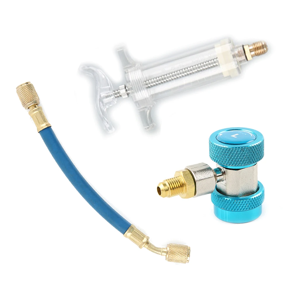 Автомобильный A/C масло и инжектор красителя + низкий R12 или R134A быстрая муфта