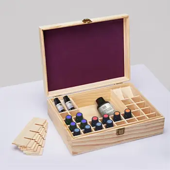 

48 Slot Essential Oil Bottle Storage Box Wooden Home Jewelry Essential Oil Case Aromatherapy Organizer Detachable Bottle Holder