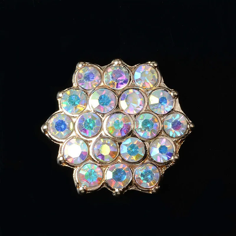 

10pcs/lot AB Colors Crystal Rhinestone Flower Silver/gold Plating Jewelry Findings Making Accessories Diy Handmade Materials