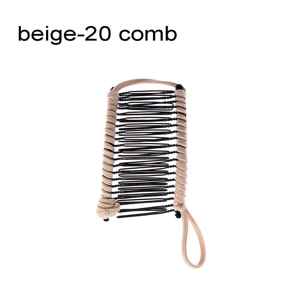 beige 20 comb 1 шт. винтажная унисекс ленивая расчески в форме банана растягивающаяся металлическая заколка для волос Массажная растягивающаяся расческа подарок аксессуары для укладки волос инструмент - Цвет: beige 20 comb