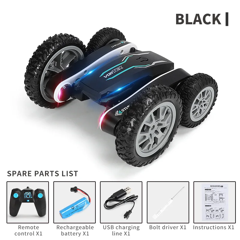 rc car with camera 1:18 Rolling Two-sided Car Toys New Four-wheel Drive RC Stunt car 360° Rotating Flowering Car pink remote control car