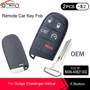 

KEYECU OEM Proximity Smart Remote Car Key Fob 433MHz 5 Buttons for Dodge Challenger Hellcat 2015-2018 M3N-40821302 P/N: 68234957