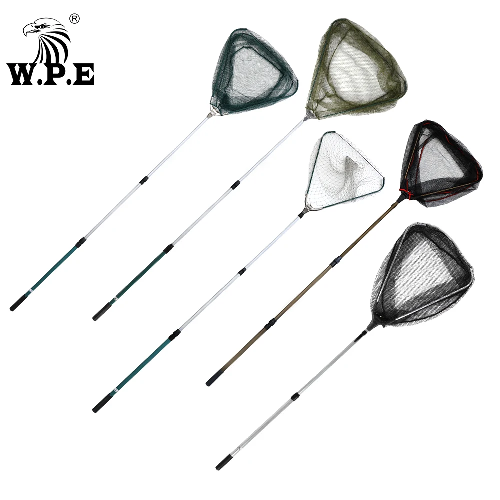 

W.P.E 1pcs Fishing Net Aluminum Alloy Folding Net 120/150/200cm Retractable Telescoping Fishing Net Carp Fishing Tackle Pesca