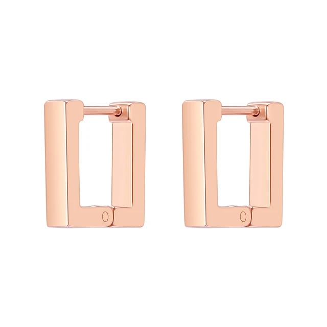 Stainless Steel Hoop Earrings for Women Men Black Rose Gold Plated Circle Round Earring Geometric Classic Cartilage Earrings EH700 Rose Gold