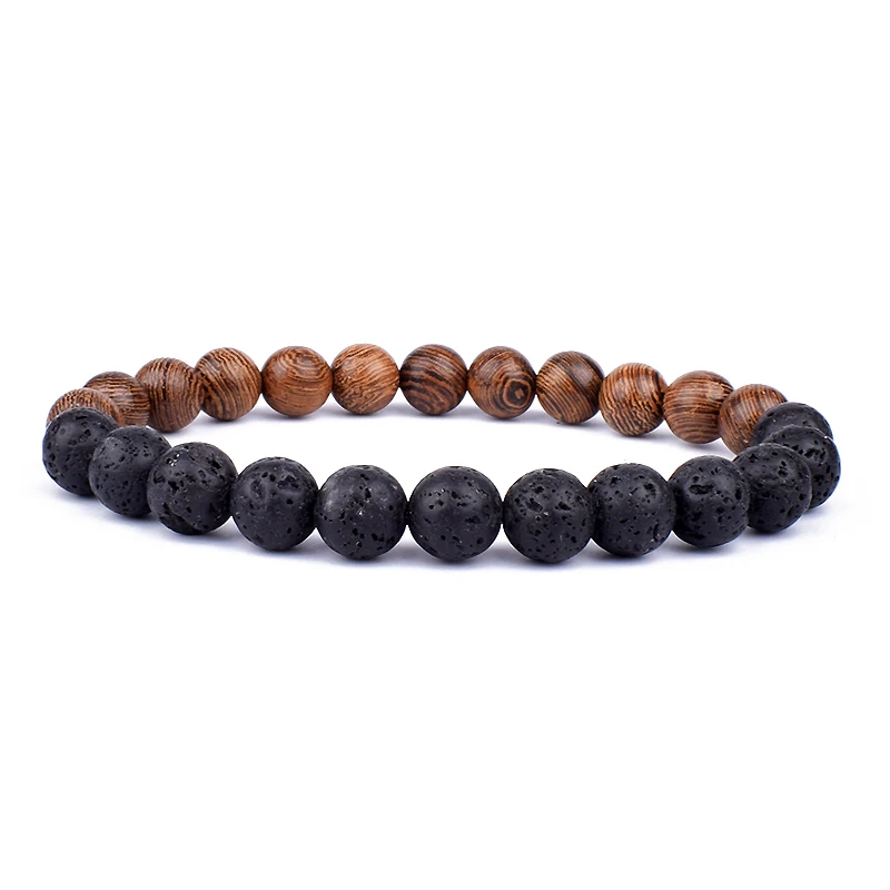 Stone Bead Bracelet Lava Diffuser Bracelets For Men Natural Moonstone Bead Tibetan Buddha Bracelet Volcanic Stone Chakra Bracelets Men Jewelry Gift