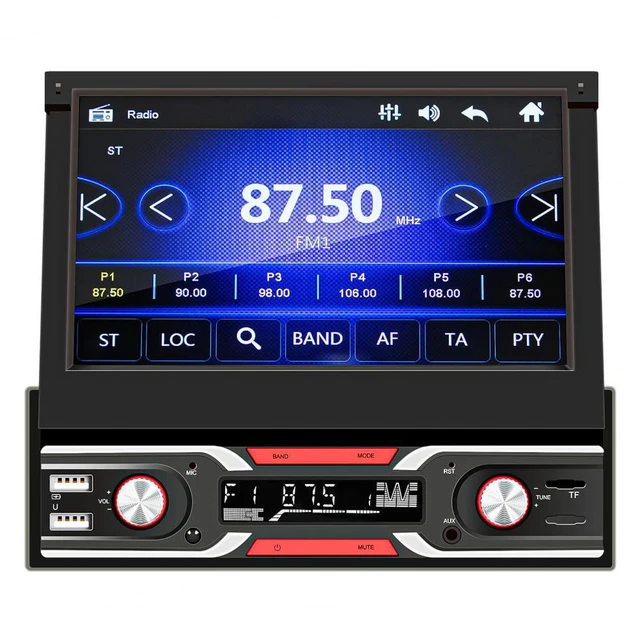 Ecran tactile rétractable universel 7' DIN simple MP5 Bt FM Radio