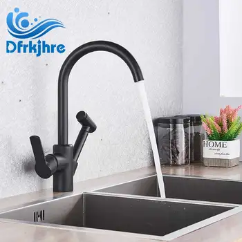 

Dfrkjhre Kitchen Faucets Blackend Pull Out Spray Kitchen Sink Faucet 360 Rotation Spout Single Handle Mixer Tap Sink Faucet