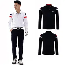 PGM Мужская рубашка для гольфа, Мужская футболка с длинными рукавами, мужская спортивная футболка с отложным воротником и длинным рукавом, мягкая удобная зимняя футболка