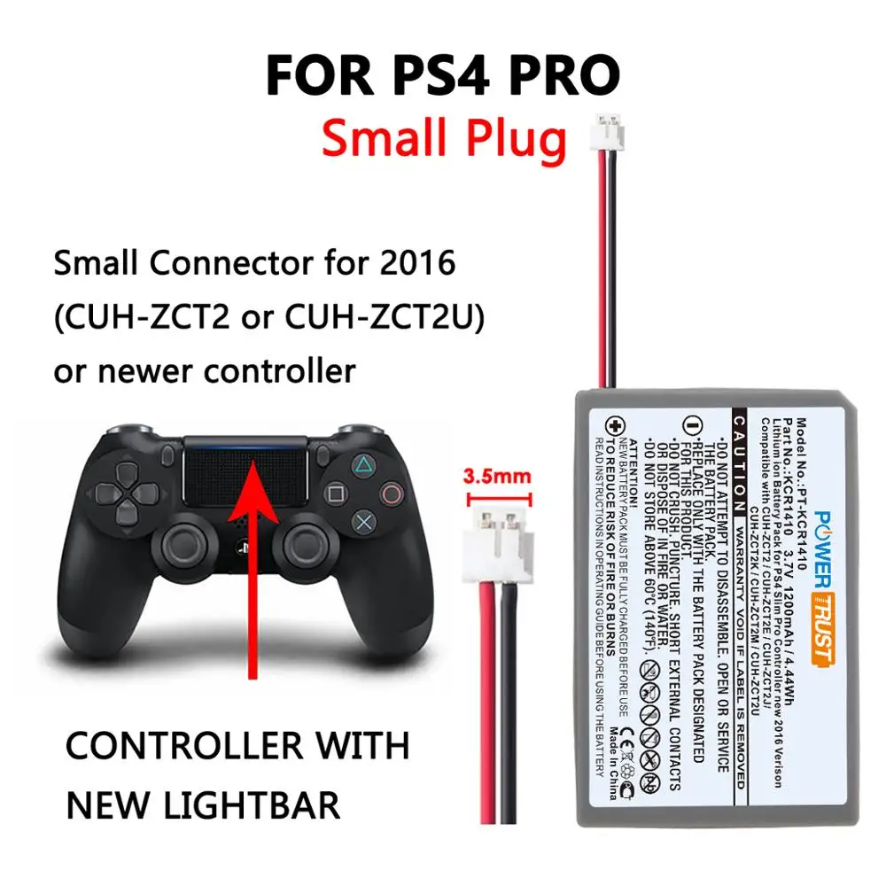 KCR1410 Battery for Sony PS4 Pro Slim Pro Controller New 2016 Verison CUH-ZCT2 CUH-ZCT2E CUH-ZCT2J CUH-ZCT2K CUH-ZCT2M CUH-ZCT2U