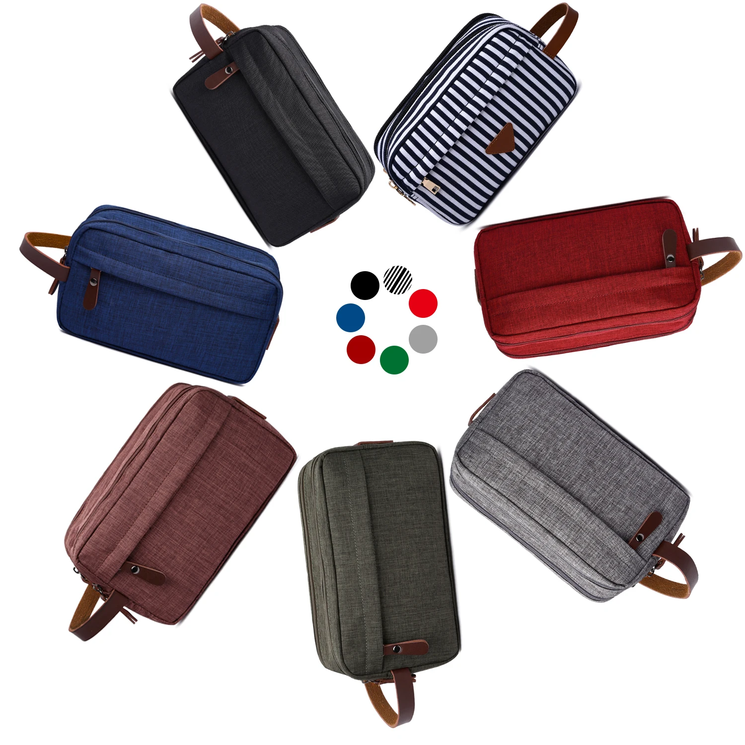 Soperwillton Men's Toiletry Bag Travel Dopp Kit Bathroom Shaving Organizer for Toiletries Overnight Organizer Bag #T2
