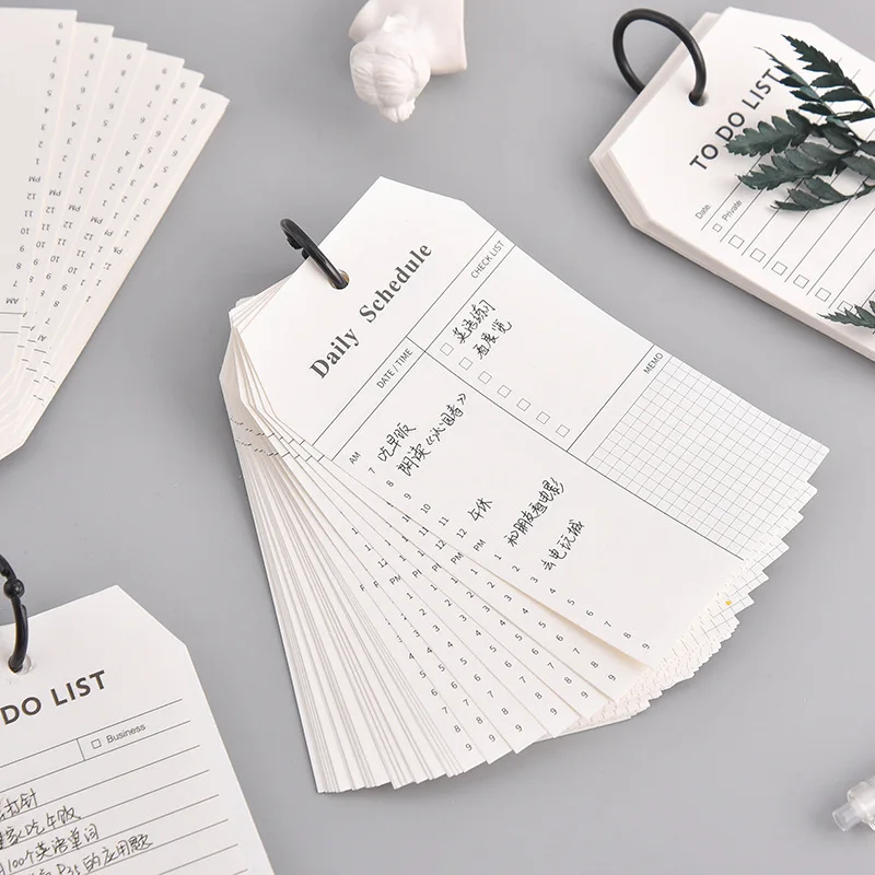 Creative Stationery Ring Button Schedule Planner, Multi-functional Portable Memo, Loose-leaf Note Pad,  Binder Notebook  Agenda