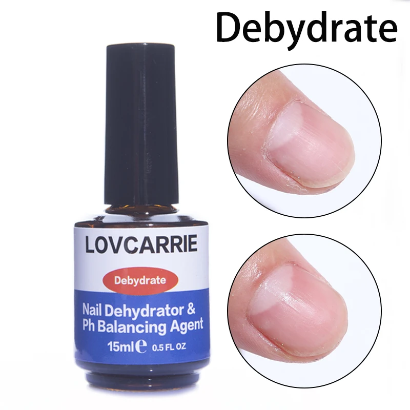 LOVCARRIE 15ML Nail Dehydrator Nail Prep Primer and Dehydrator Nails ph Balancing Agent Air Dry UV Gel System Bond for Art